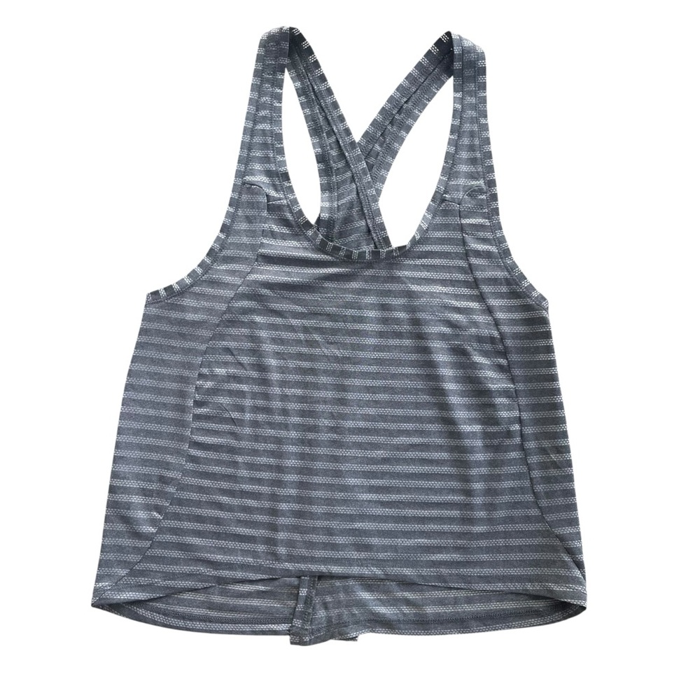 Zyia Active Women’s Large Silver Gray Nimbus Split Back Athletic Tank Top Sporty